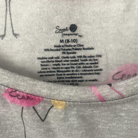 Sweet Treasures Flamingo Print Cozy Women's Pajama Sz M 8-10 - Picture 8 of 9